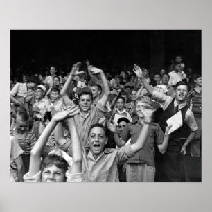 Poster Enfants à un match de baseball, 1942. Photo vintag