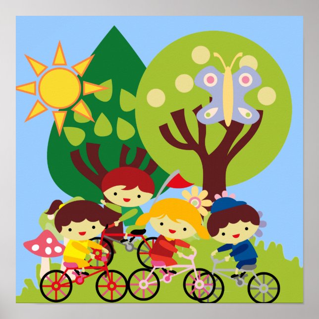 Poster Enfants à vélo (Devant)