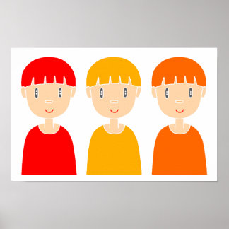 Poster Enfants amusants de style pop.