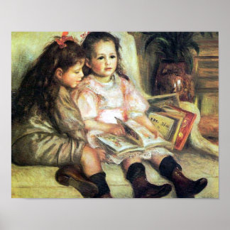 Poster Enfants avec livres Renoir Imprimer