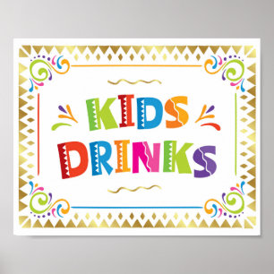 Poster ENFANTS BOISSONS Fiesta Party Signal Imprimer