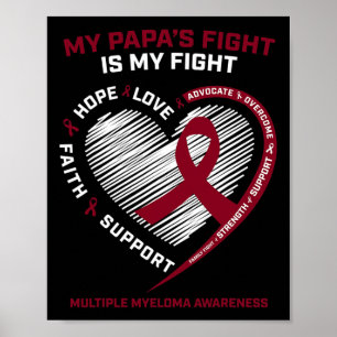 Poster Enfants Burgundy Cancer du sang Papa Myélome multi