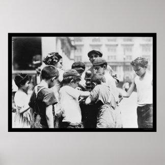 Poster Enfants buvant une journée chaude à New York 1909