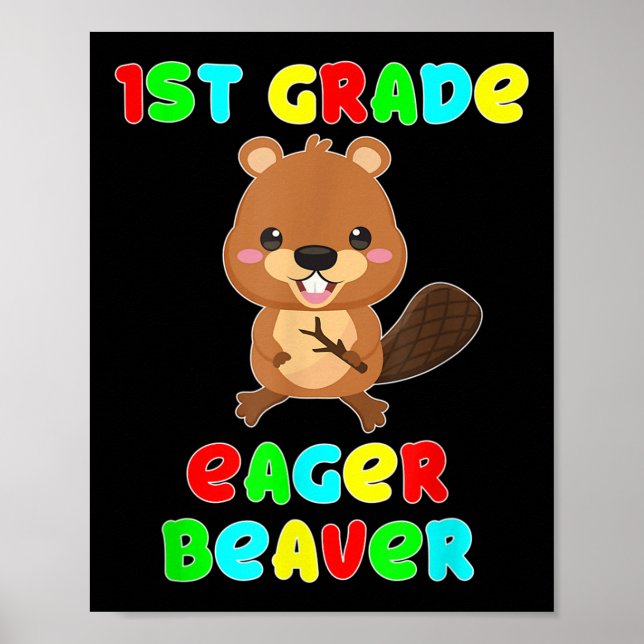 Poster Enfants castors zélés de 1re année rentrent des cl (Devant)