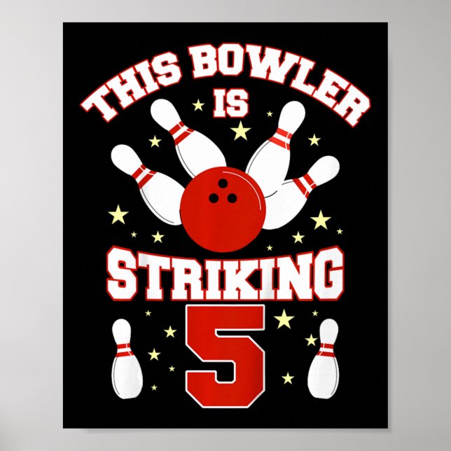 Poster Enfants Ce Bowler Frappe 5 Ans Vieux Funny 5ème B (Devant)
