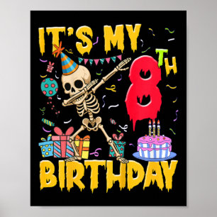 Poster Enfants C'est mon 8e anniversaire fête Halloween S