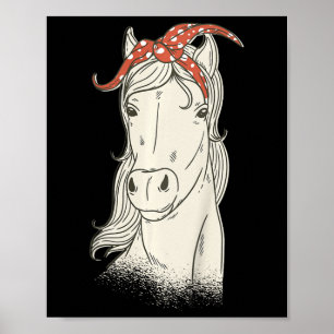 Poster Enfants Cheval Avec Bandana - Jolie Équitation Ho