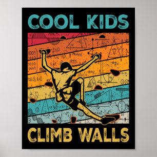 Poster Enfants cools grimpent aux murs Extremesport Escal