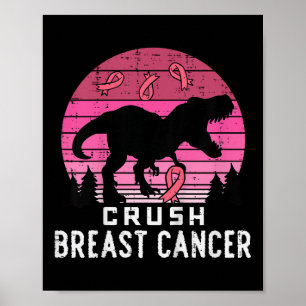Poster Enfants Crush Cancer du sein Pink Trex Dino Sensib
