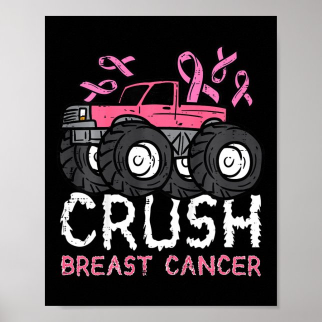 Poster Enfants Crush Cancer du sein Sensibilisation Monst (Devant)
