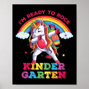 Poster Enfants Dabbing Unicorn Je Suis Prêt À Rock Kinder
