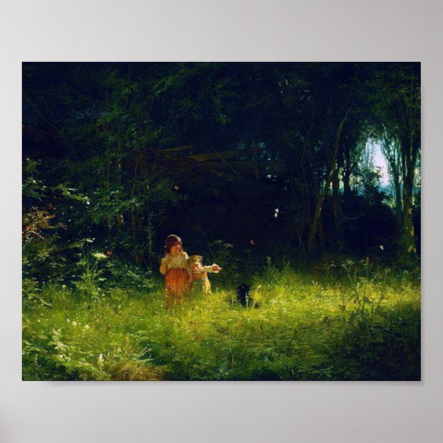 Poster Enfants dans la forêt, Ivan Kramskoi (Devant)