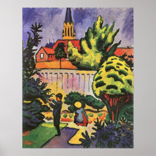 Poster Enfants dans le jardin par August Macke