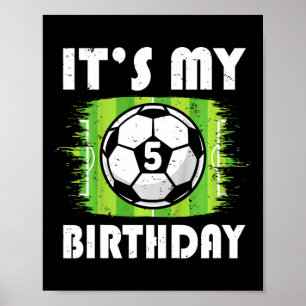 Poster Enfants de 5 ans Joueur de football Enfants 5e ann