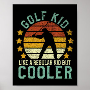 Poster Enfants de golf Drôle de jeune golfeur et amateur