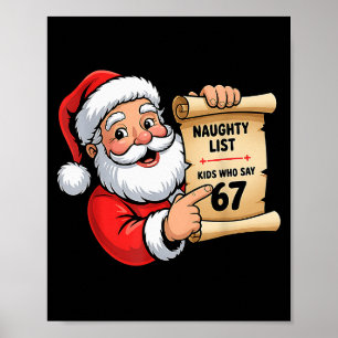 Poster Enfants de la liste vilain qui disent 67 Noël Six