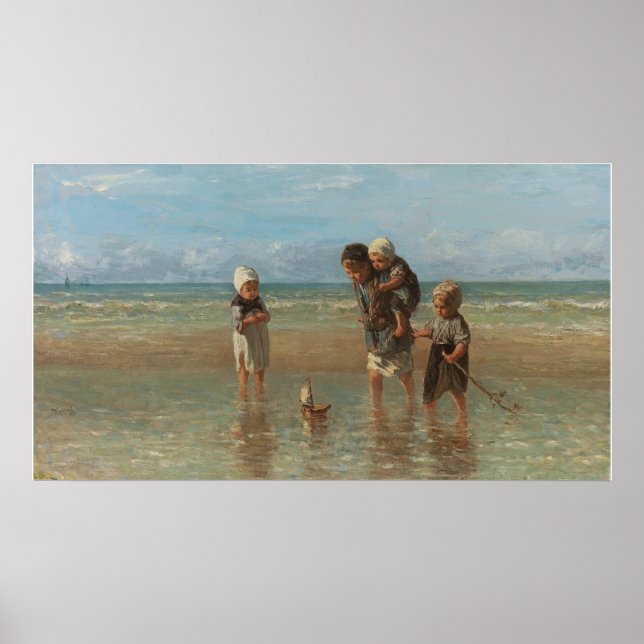 Poster Enfants de la mer, Jozef Israels (Devant)