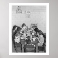 Enfants de l'école manger déjeuner - Vintage