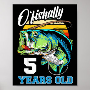 Poster Enfants De pêches officiellement 5 ans pêcheur 5èm