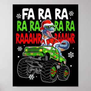 Poster Enfants Dino Fa Ra Rawr Dinosaur Monster Camion Ch