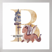 Enfants Dragon Nom personnalisé Monogramme B Nurse