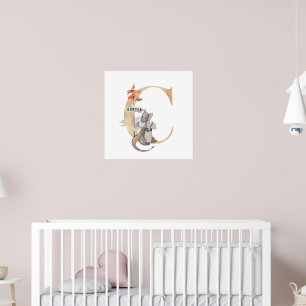 Poster Enfants Dragon Nom sur mesure Monogram C Nurserroo