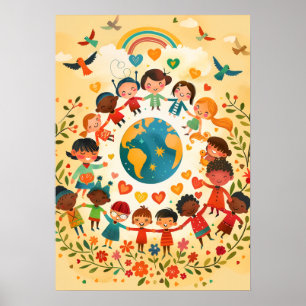 Poster Enfants du monde — Diversité et paix