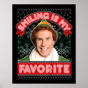 Poster Enfants Elf Buddy Sourire Est Mon Noël Préféré