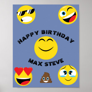 Poster Enfants Emoji Joyeux anniversaire