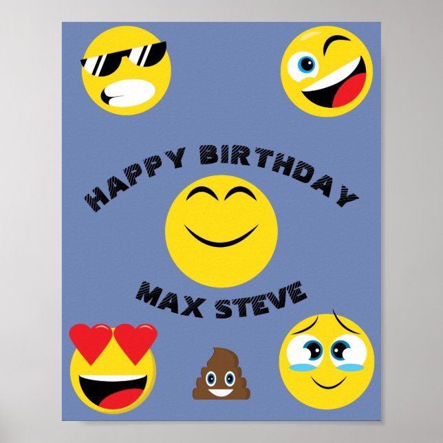 Poster Enfants Emoji Joyeux anniversaire (Devant)
