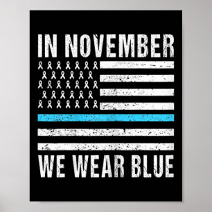 Poster Enfants En Novembre Nous Portons Blue Diabetes Sen