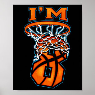 Poster Enfants Enfants Bysketbyll I'm 8 Garçon Fille 8e a