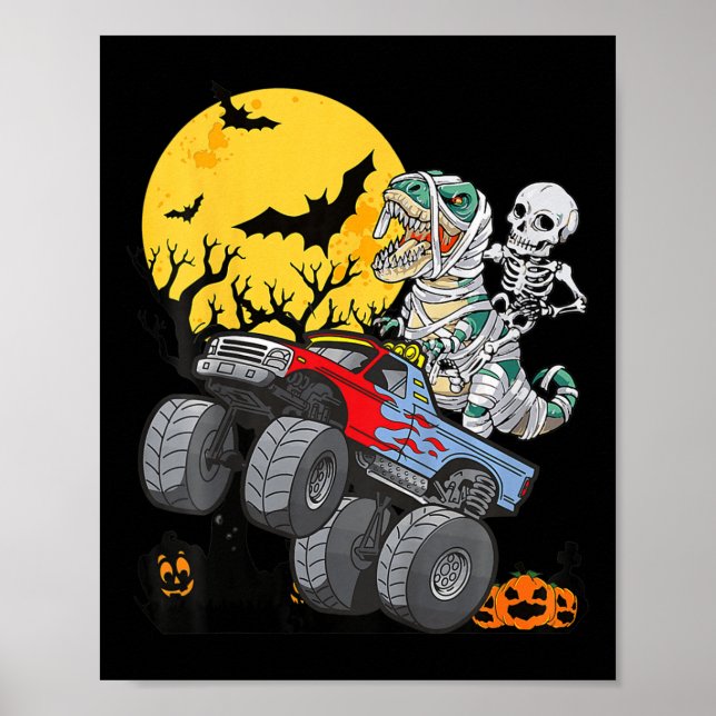 Poster Enfants Enfants Squelette Monstre Camion Lune bonb (Devant)