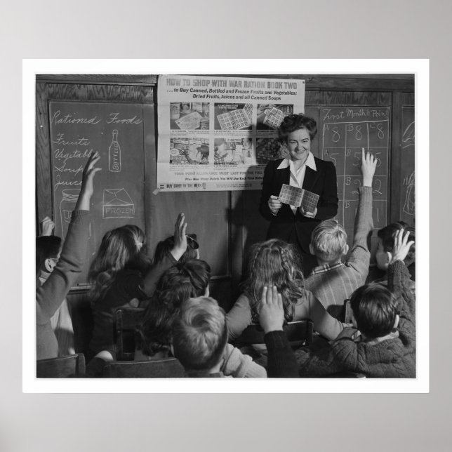 Poster Enfants et 2ÈME GUERRE MONDIALE du livre de ration (Devant)