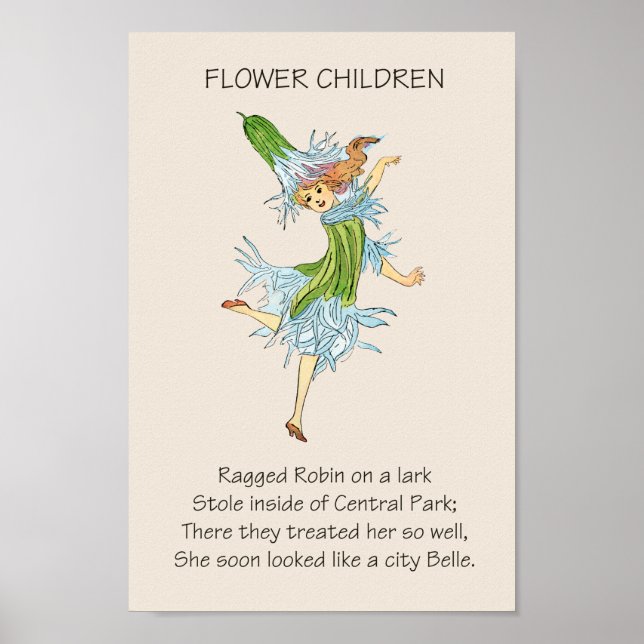 Poster Enfants Fleur de Livre Ancien RAGGED ROBIN (Devant)