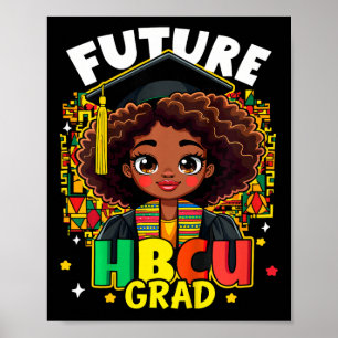 Poster Enfants Futur Hbcu Grad Black Girl Enfants Afro No