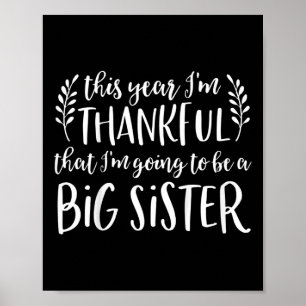Poster Enfants Grande Soeur Thanksgiving Grossesse Annonc