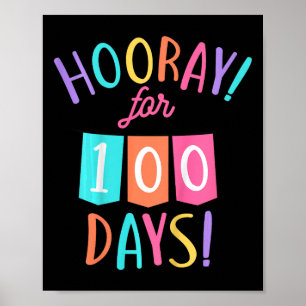 Poster Enfants Hourra Pour 100 Jours 100E Jour De L'École