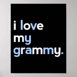 Poster Enfants J'Aime Ma Chemise Grammy Pour Garçons Gran