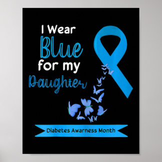 Poster Enfants Je Porte Du Bleu Pour Ma Fille Diabète Lau