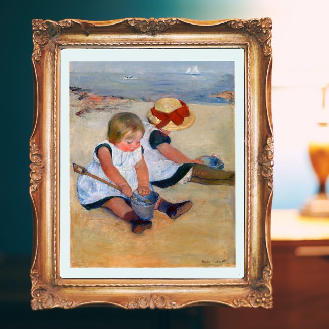 Poster Enfants jouant sur la plage (Créateur téléchargé)