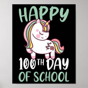 Poster Enfants Joyeux 100E Jour De Filles D'École 100 Jou