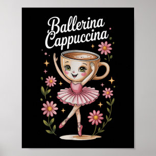 Poster Enfants mème Italien Brainrot Ballerina Cappuccina