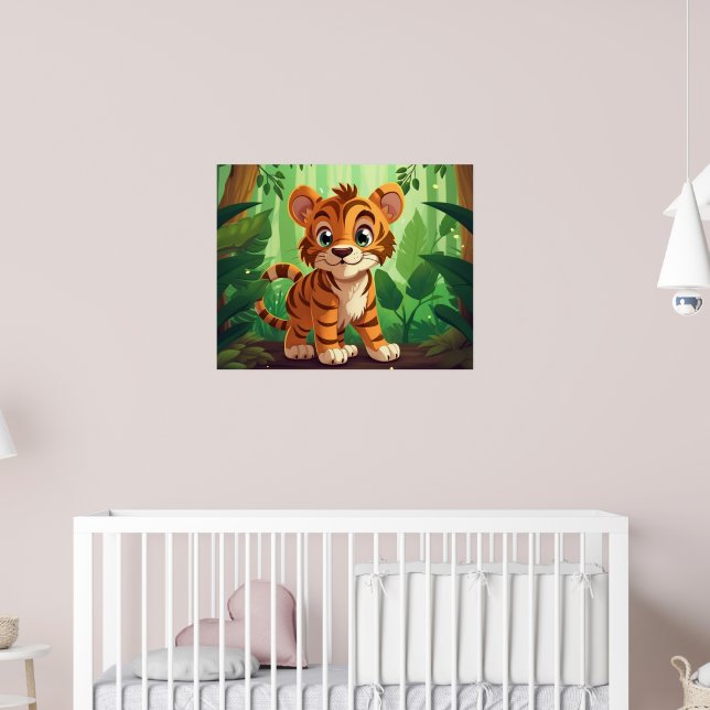 Poster Enfants mignons pépinière tigre jungle amoureux Po (Pépinière 2)