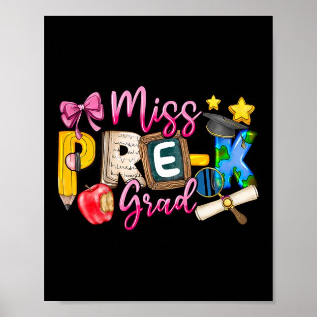Poster Enfants Miss Pré-k Grad Graduation Girl Enfant Der (Devant)