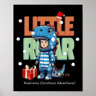 Poster Enfants Noël Roar Dinosaur Enfants garçons Noël Ca