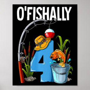 Poster Enfants O'Fishally 4 ans 4e anniversaire Pêche