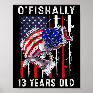 Poster Enfants O'poisson 13 ans Anniversaire 13e annivers