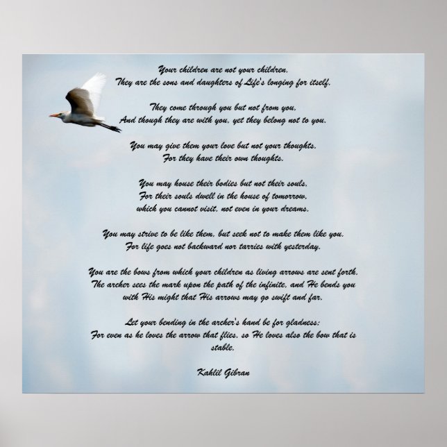 Poster Enfants par Kahlil Gibran (Devant)