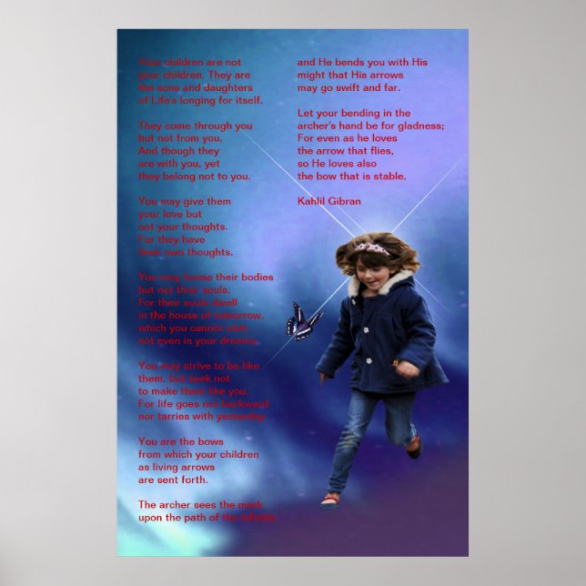Poster Enfants par Kahlil Gibran (Devant)